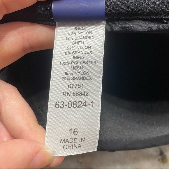 Swimsuits For All Black Twist Front Swim Dress Women's Plus Size 16 One Piece - Picture 4 of 8